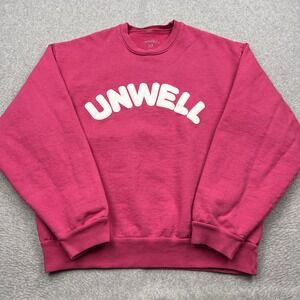 Unwell Sweatshirt Women's Medium Pink Puff Print Call Her Daddy Merch Crewneck